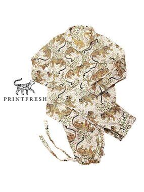 Printfresh iconic Bagheera 100% Cotton LS Pajama Set, Blush, XS